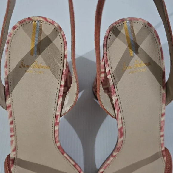 NEW Sam Edelman Kia Heel Womens 10.5 Terracotta Pink Suede Strappy Sandal Aztec - Picture 7 of 13